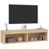 2 Uds Muebles Tv | Mueble De Salón | Armario Tv Con Luces Led Roble Sonoma 60x30x30 Cm Cfw780839