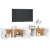 2 Uds Muebles Tv De Pared | Mueble De Salón | Armario Tv Blanco Brillante 100x34,5x40 Cm Cfw780847