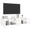 2 Uds Muebles Tv De Pared | Mueble De Salón | Armario Tv Con Luces Led Blanco 60x35x31 Cm Cfw780567