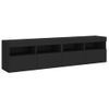 2 Uds Muebles Tv De Pared | Mueble De Salón | Armario Tv Con Luces Led Negro 80x30x40 Cm Cfw780580