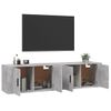 2 Uds Muebles Tv De Pared | Mueble De Salón | Armario Tv Gris Hormigón 80x34,5x40 Cm Cfw780858