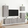 2 Uds Muebles Tv De Pared | Mueble De Salón | Armario Tv Gris Sonoma 80x30x41 Cm Cfw780866