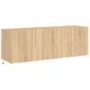 2 Uds Muebles Tv De Pared | Mueble De Salón | Armario Tv Luces Led Roble Sonoma 60x35x41 Cm Cfw780646