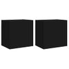 2 Uds Muebles Tv De Pared | Mueble De Salón | Armario Tv Madera Ingeniería Negro 40,5x30x40 Cm Cfw780945