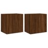 2 Uds Muebles Tv De Pared | Mueble De Salón | Armario Tv Madera Marrón Roble 40,5x30x40 Cm Cfw780416