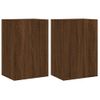 2 Uds Muebles Tv De Pared | Mueble De Salón | Armario Tv Madera Marrón Roble 40,5x30x60 Cm Cfw780417