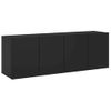 2 Uds Muebles Tv De Pared | Mueble De Salón | Armario Tv Negro 60x30x41 Cm Cfw780871