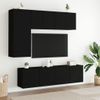 2 Uds Muebles Tv De Pared | Mueble De Salón | Armario Tv Negro 60x30x41 Cm Cfw780871