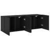 2 Uds Muebles Tv De Pared | Mueble De Salón | Armario Tv Negro 60x30x41 Cm Cfw780871