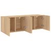 2 Uds Muebles Tv De Pared | Mueble De Salón | Armario Tv Roble Sonoma 60x30x41 Cm Cfw780893