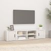 2 Uds Muebles Tv | Mueble De Salón | Armario Tv Madera Blanco Brillo 80x31,5x36 Cm Cfw780678