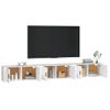 3 Uds Muebles Tv De Pared | Mueble De Salón | Armario Tv Blanco 100x34,5x40 Cm Cfw780895