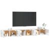 3 Uds Muebles Tv De Pared | Mueble De Salón | Armario Tv Blanco Brillante 100x34,5x40 Cm Cfw780897