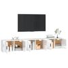 3 Uds Muebles Tv De Pared | Mueble De Salón | Armario Tv Blanco Brillante 80x34,5x40 Cm Cfw780899