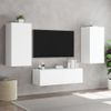 3 Uds Muebles Tv De Pared | Mueble De Salón | Armario Tv Con Luces Led Blanco Cfw780582