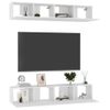 4 Uds Muebles Tv | Mueble De Salón | Armario Tv Blanco Brillante 80x30x30 Cm Cfw780220