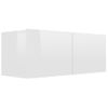 4 Uds Muebles Tv | Mueble De Salón | Armario Tv Blanco Brillante 80x30x30 Cm Cfw780220