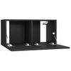 4 Uds Muebles Tv | Mueble De Salón | Armario Tv Madera Ingeniería Negro 60x30x30 Cm Cfw780239