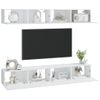 4 Uds Muebles Tv | Mueble De Salón | Armario Tv Blanco 100x30x30 Cm Cfw780350