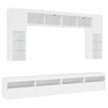 8 Uds Mueble Tv De Pared | Mueble De Salón | Armario Tv Con Luces Led Blanco Cfw776753