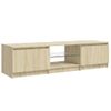 Mueble Tv | Mueble De Salón | Armario Tv Con Luces Led Roble Sonoma 140x40x35,5 Cm Cfw741636