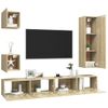 Juego De 5 Uds Muebles Tv | Mueble De Salón | Armario Tv Roble Sonoma Cfw766825