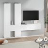 Mueble Tv De Pared | Mueble De Salón | Armario Tv Madera Contrachapada Blanco Cfw776776