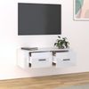 Mueble Tv | Mueble De Salón | Armario Tv Colgante Madera Blanco Brillante 80x36x25 Cm Cfw776881