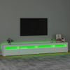 Mueble Tv | Mueble De Salón | Armario Tv Con Luces Led Blanco 270x35x40 Cm Cfw776910