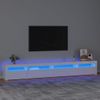 Mueble Tv | Mueble De Salón | Armario Tv Con Luces Led Blanco Brillante 270x35x40 Cm Cfw776928