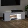 Mueble Tv | Mueble De Salón | Armario Tv Con Luces Led Blanco Brillante 90x39x30 Cm Cfw776934