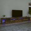 Mueble Tv | Mueble De Salón | Armario Tv Con Luces Led Color Roble Ahumado 290x36,5x40 Cm Cfw776949