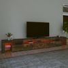 Mueble Tv | Mueble De Salón | Armario Tv Con Luces Led Color Roble Ahumado 290x36,5x40 Cm Cfw776949