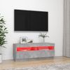 Mueble Tv | Mueble De Salón | Armario Tv Con Luces Led Gris Hormigón 100x35x40 Cm Cfw776957