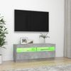 Mueble Tv | Mueble De Salón | Armario Tv Con Luces Led Gris Hormigón 100x35x40 Cm Cfw776957