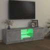 Mueble Tv | Mueble De Salón | Armario Tv Con Luces Led Gris Hormigón 120x30x35,5 Cm Cfw776958