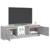 Mueble Tv | Mueble De Salón | Armario Tv Con Luces Led Gris Hormigón 120x30x35,5 Cm Cfw776958