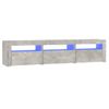 Mueble Tv | Mueble De Salón | Armario Tv Con Luces Led Gris Hormigón 180x35x40 Cm Cfw776964