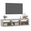 Mueble Tv | Mueble De Salón | Armario Tv Con Luces Led Gris Hormigón 180x35x40 Cm Cfw776964