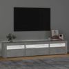 Mueble Tv | Mueble De Salón | Armario Tv Con Luces Led Gris Hormigón 195x35x40 Cm Cfw776965