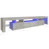 Mueble Tv | Mueble De Salón | Armario Tv Con Luces Led Gris Hormigón 215x36,5x40 Cm Cfw776967