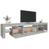 Mueble Tv | Mueble De Salón | Armario Tv Con Luces Led Gris Hormigón 215x36,5x40 Cm Cfw776967