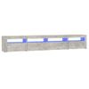 Mueble Tv | Mueble De Salón | Armario Tv Con Luces Led Gris Hormigón 240x35x40 Cm Cfw776969