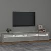 Mueble Tv | Mueble De Salón | Armario Tv Con Luces Led Gris Hormigón 240x35x40 Cm Cfw776969