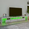 Mueble Tv | Mueble De Salón | Armario Tv Con Luces Led Gris Hormigón 260x36,5x40 Cm Cfw776971