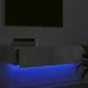 Mueble Tv | Mueble De Salón | Armario Tv Con Luces Led Gris Hormigón 60x35x15,5 Cm Cfw776975