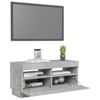 Mueble Tv | Mueble De Salón | Armario Tv Con Luces Led Gris Hormigón 80x35x40 Cm Cfw776978