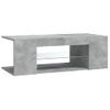 Mueble Tv | Mueble De Salón | Armario Tv Con Luces Led Gris Hormigón 90x39x30 Cm Cfw776981