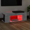 Mueble Tv | Mueble De Salón | Armario Tv Con Luces Led Gris Hormigón 90x39x30 Cm Cfw776981