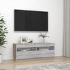 Mueble Tv | Mueble De Salón | Armario Tv Con Luces Led Gris Sonoma 100x35x40 Cm Cfw776982